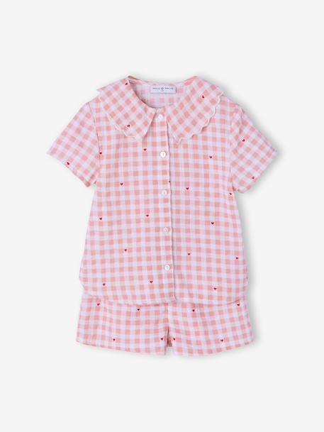 Pyjama 2-delige meisjes biologisch katoen roze (poederkleur) - vertbaudet enfant 