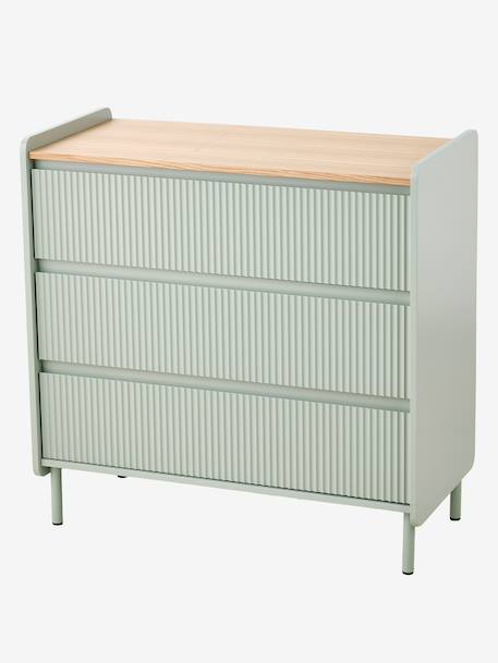Commode 3 tiroirs Cannelé 42 cm vert - vertbaudet enfant 