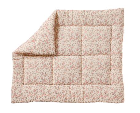 Tapis de sol / Fond de parc gaze de coton FLEURS blanc imprimé - vertbaudet enfant 