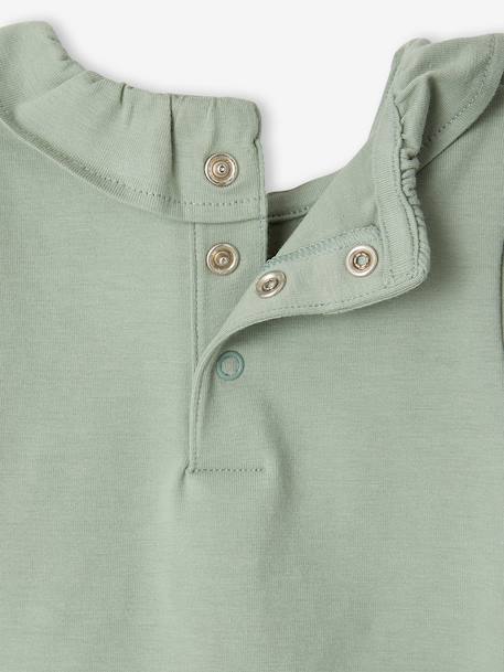 Lot de 2 bodies bébé naissance col fantaisie manches courtes corail+vert sauge - vertbaudet enfant 