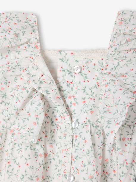 Robe bébé imprimé à volants blanc imprimé - vertbaudet enfant 
