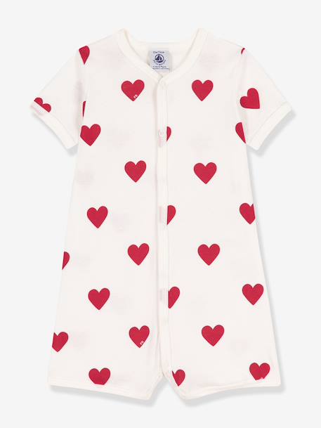 Combicourt bébé coton coeurs blanc - vertbaudet enfant 