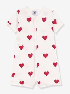 -Katoenen baby combishort met hartjes