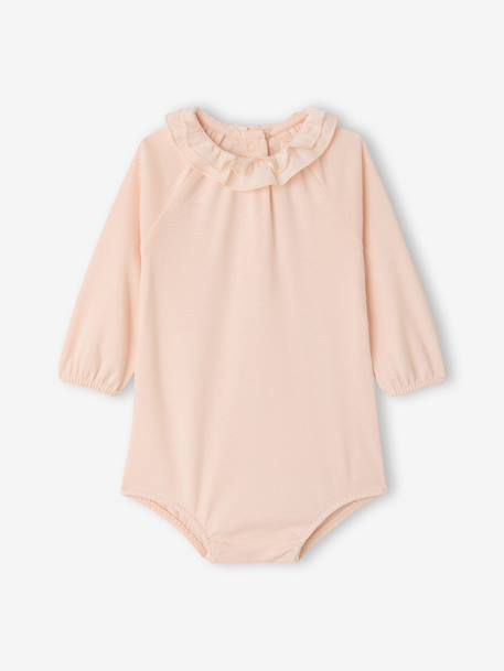Body bébé fille col volanté manches longues rose pâle - vertbaudet enfant 