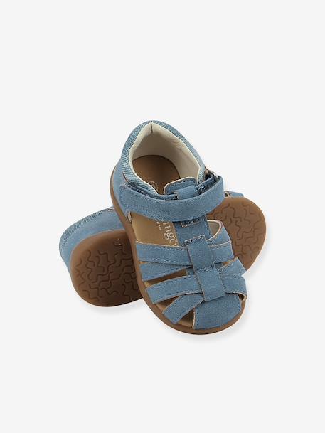 Sandalen meisjes BERLINGOT jeansblauw+rozen - vertbaudet enfant 