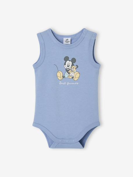 Lot de 2 bodies bébé garçon sans manches bleu jean - vertbaudet enfant 