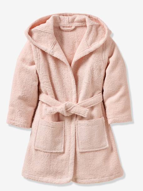 Badjas kind konijn gerecycled katoen personaliseerbaar roze (poederkleur) - vertbaudet enfant 