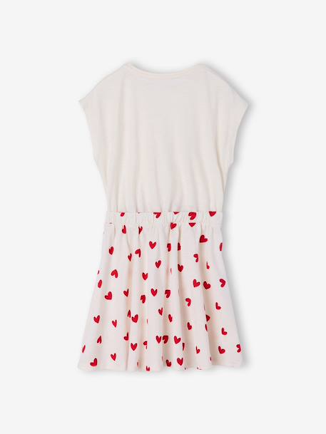 Robe fille effet 2 en 1 blanc imprimé+écru+vanille - vertbaudet enfant 