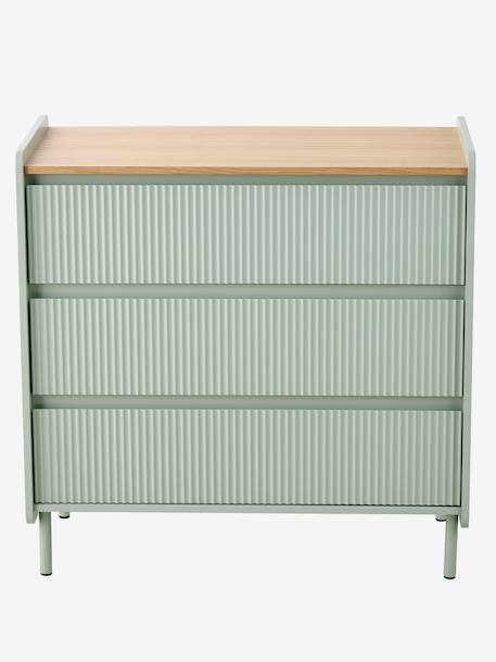 Commode 3 tiroirs Cannelé 42 cm vert - vertbaudet enfant 