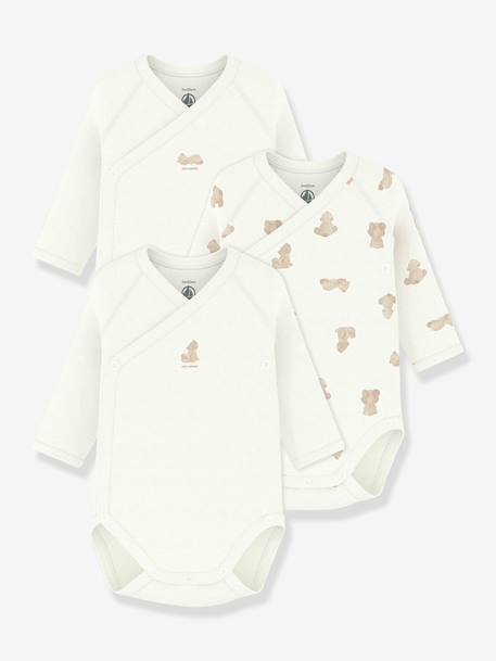 Bébé-Lot 3 bodies croisés bébé Petit Bateau