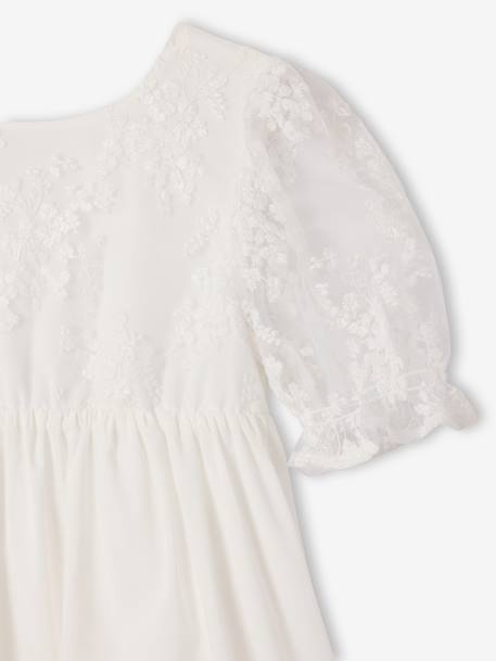 Robe fille boheme manches dentelles blanc - vertbaudet enfant 