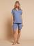 Pyjama short dames zwangerschap borstvoeding chambrayblauw - vertbaudet enfant 