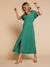 Robe longue col chemise grossesse allaitement vert émeraude - vertbaudet enfant 