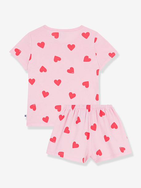 Pyjama short fille imprimé coeurs rose - vertbaudet enfant 