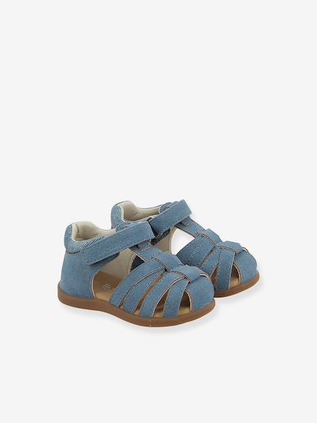 Sandalen meisjes BERLINGOT jeansblauw+rozen - vertbaudet enfant 