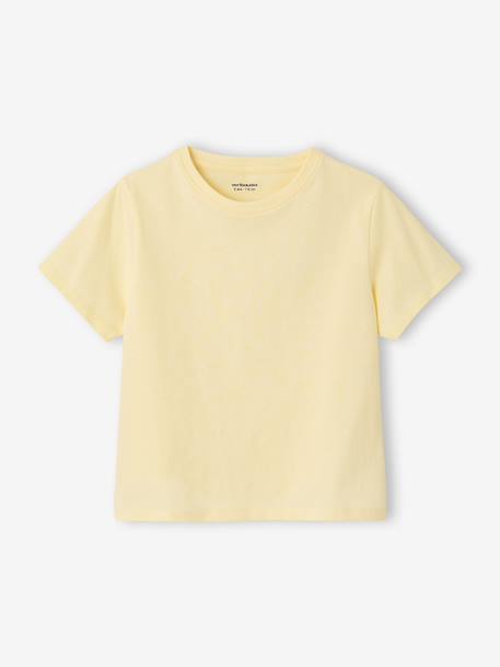 Set van 3 effen t-shirts voor meisjes écru+lichtroze - vertbaudet enfant 