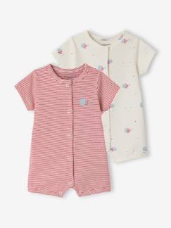 Lot 2 combishorts coton bio  - vertbaudet enfant
