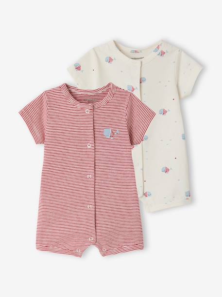 Lot 2 combishorts coton bio  - vertbaudet enfant