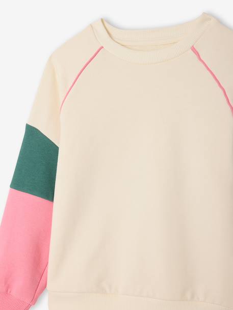 Sweat sport fille écru - vertbaudet enfant 