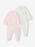 Lot de 2 pyjamas bébé mixtes en velours ouverture naissance beige+rose - vertbaudet enfant 