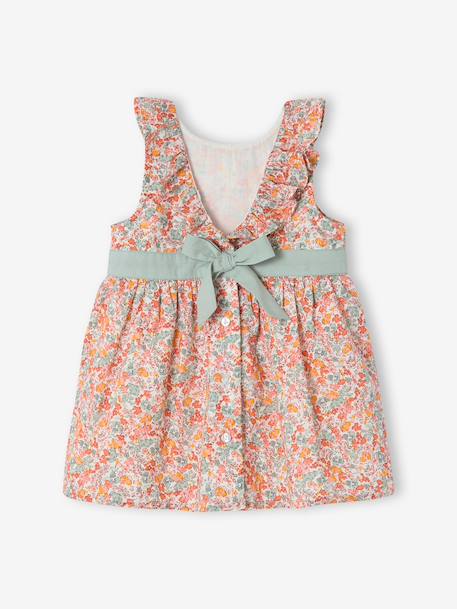 Jurk voor babymeisjes met strik en opening aan de achterkant meerkleurig - vertbaudet enfant 