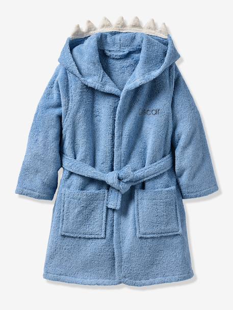 Gepersonaliseerde kinderbadjas REQUIN, met gerecycled katoen blauw - vertbaudet enfant 