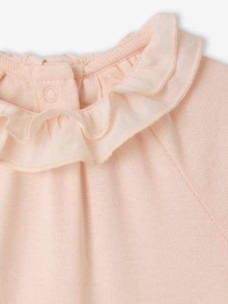 Body baby meisjes kraag met ruches lange mouwen lichtroze - vertbaudet enfant 
