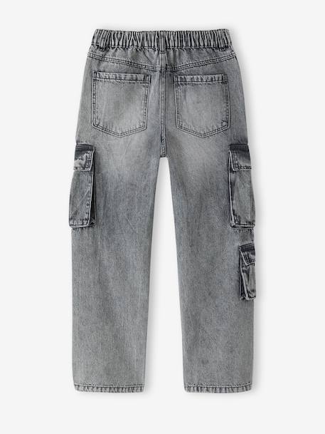 Jean garçon loose battle denim bleached+denim gris - vertbaudet enfant 