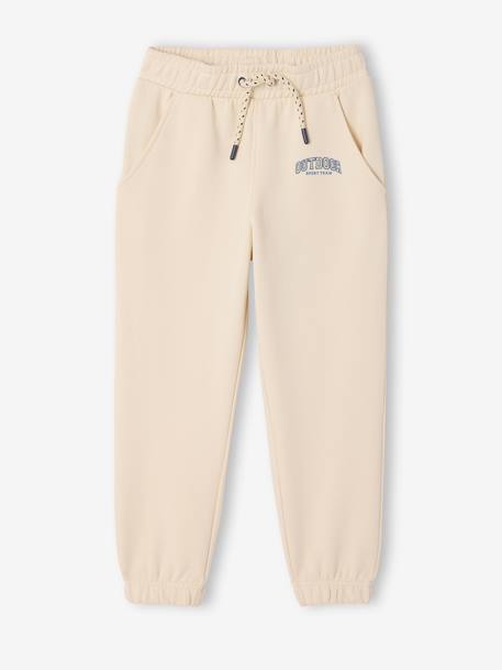 Joggingbroek van molton met verstelbare taille ecru+marineblauw - vertbaudet enfant 