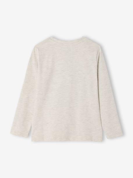 T-shirt garçon imprimé blanc chiné+bleu grisé+marine - vertbaudet enfant 