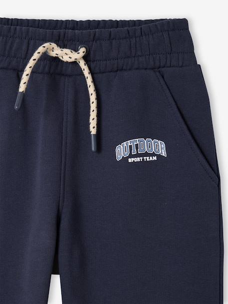 Joggingbroek van molton met verstelbare taille ecru+marineblauw - vertbaudet enfant 