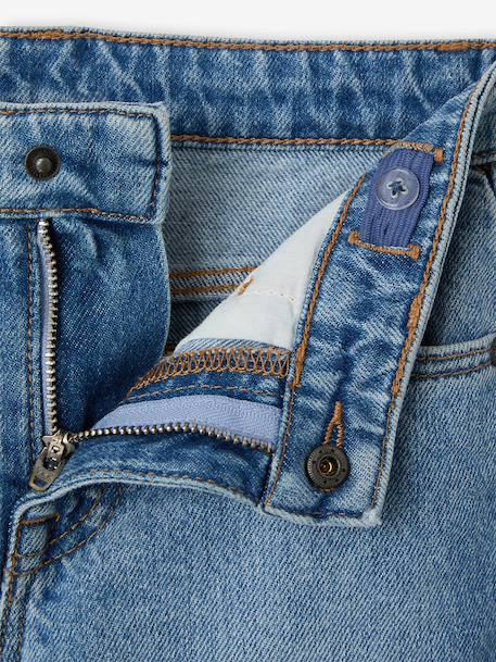 Jean garçon droit à revers denim brut+stone - vertbaudet enfant 