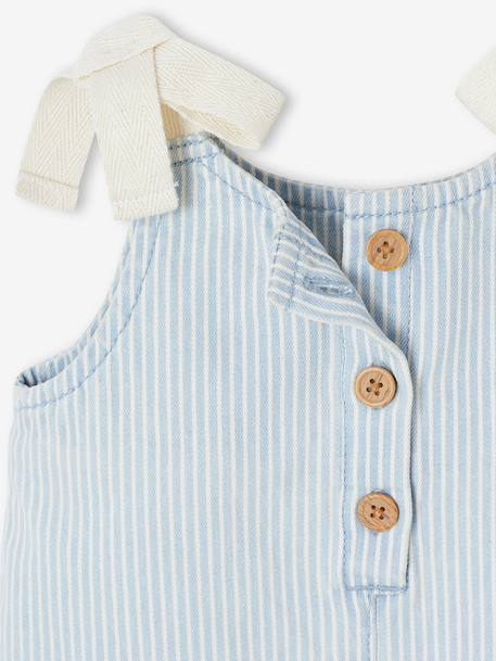 Katoenen combishort babymeisjes blauw, gestreept - vertbaudet enfant 
