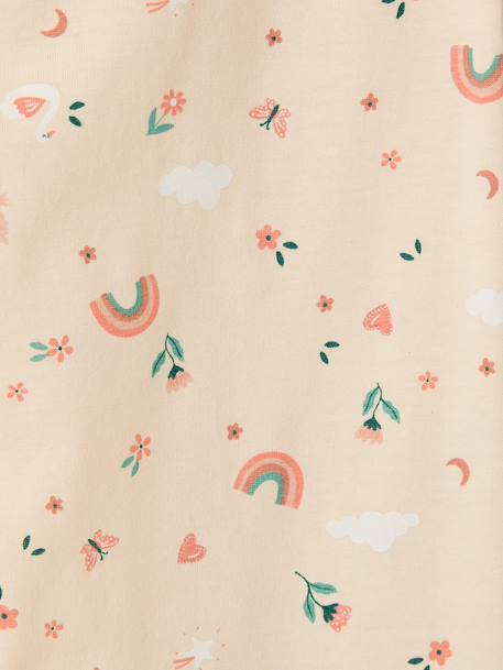 Set van 2 pyjama's met lange mouwen voor meisjes rozen - vertbaudet enfant 