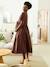 Lange jurk tot halverwege de kuit voor zwangerschap chocoladebruin - vertbaudet enfant 