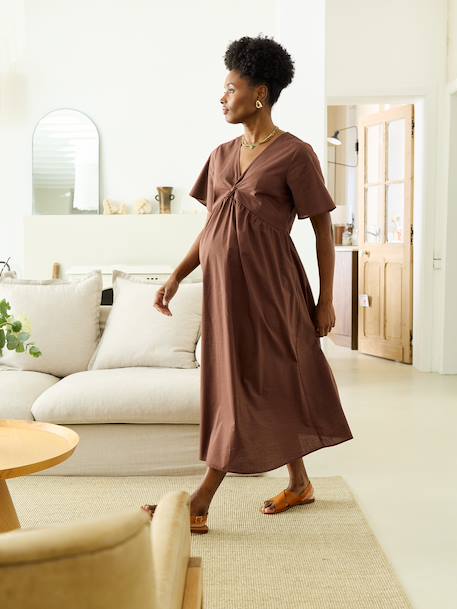 Robe longue mi mollet grossesse chocolat - vertbaudet enfant 