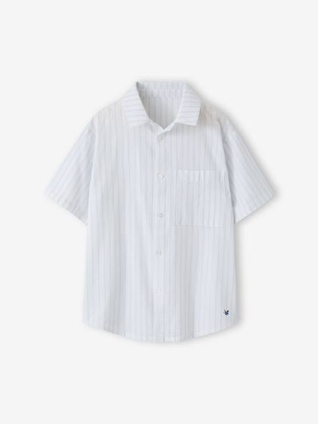 Chemise manches courtes rayé rayé bleu - vertbaudet enfant 