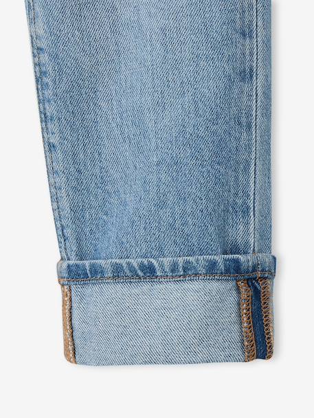 Jean garçon droit à revers denim brut+stone - vertbaudet enfant 