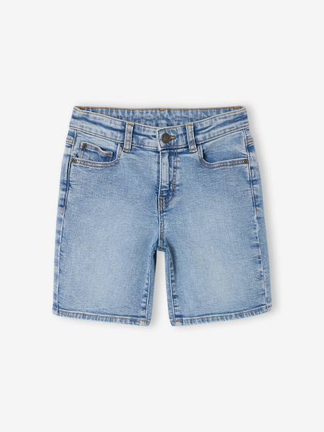 Bermuda in denim voor jongens met verstelbare taille double stone+stone - vertbaudet enfant 