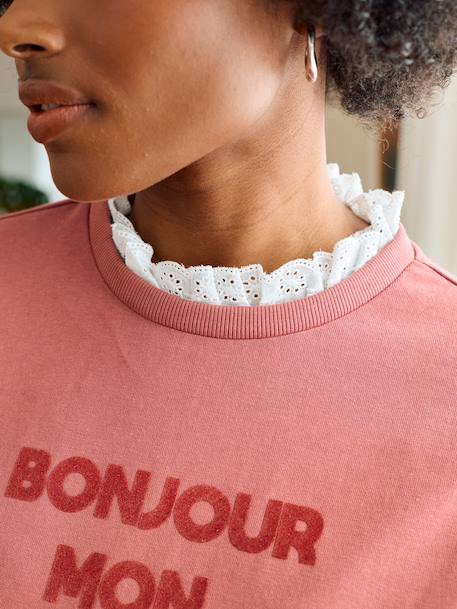 Zwangerschaps- en borstvoeding sweater oudroze - vertbaudet enfant 