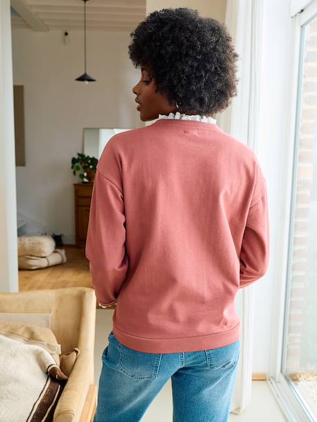 Zwangerschaps- en borstvoeding sweater oudroze - vertbaudet enfant 