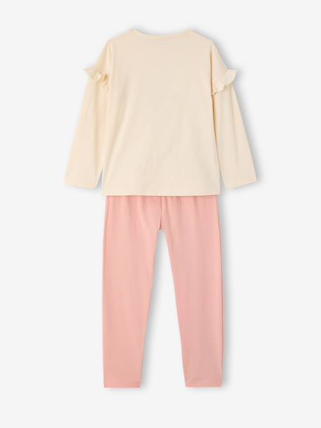 Set van 2 pyjama's met lange mouwen voor meisjes rozen - vertbaudet enfant 