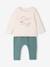 Ensemble bébé tee-shirt et pantalon en molleton bleu canard+rayé / caramel - vertbaudet enfant 
