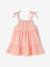 Jurk baby meisjes bretels biologisch katoen beige+roze, gestreept - vertbaudet enfant 