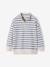 Sweater voor jongens met opstaande kraag en rits blauw, gestreept - vertbaudet enfant 
