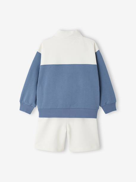 Set short sweater voor jongens middenblauw - vertbaudet enfant 