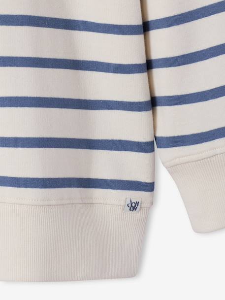 Sweater voor jongens met opstaande kraag en rits blauw, gestreept - vertbaudet enfant 