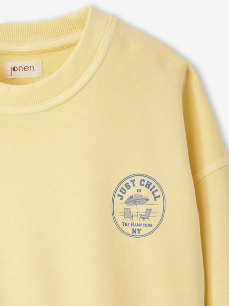 Sweat 'Just Chill' jaune pâle - vertbaudet enfant 