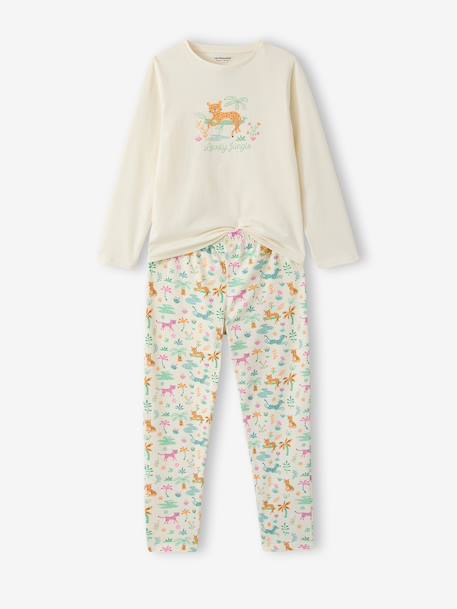 Set van 2 korte pyjama's met korte mouwen voor meisjes ecru - vertbaudet enfant 