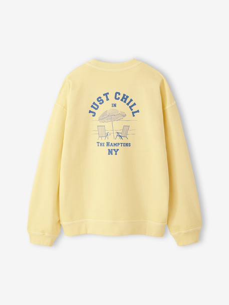 Sweat 'Just Chill' jaune pâle - vertbaudet enfant 